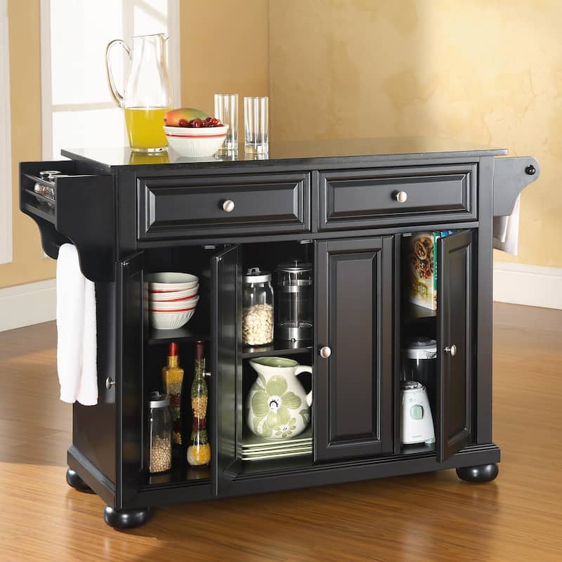 Crosley Alexandria Granite Top Full Size Kitchen Island/Cart - 18"d x 51.5"w x 34"h