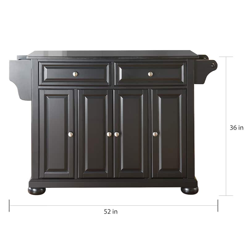Crosley Alexandria Granite Top Full Size Kitchen Island/Cart - 18"d x 51.5"w x 34"h