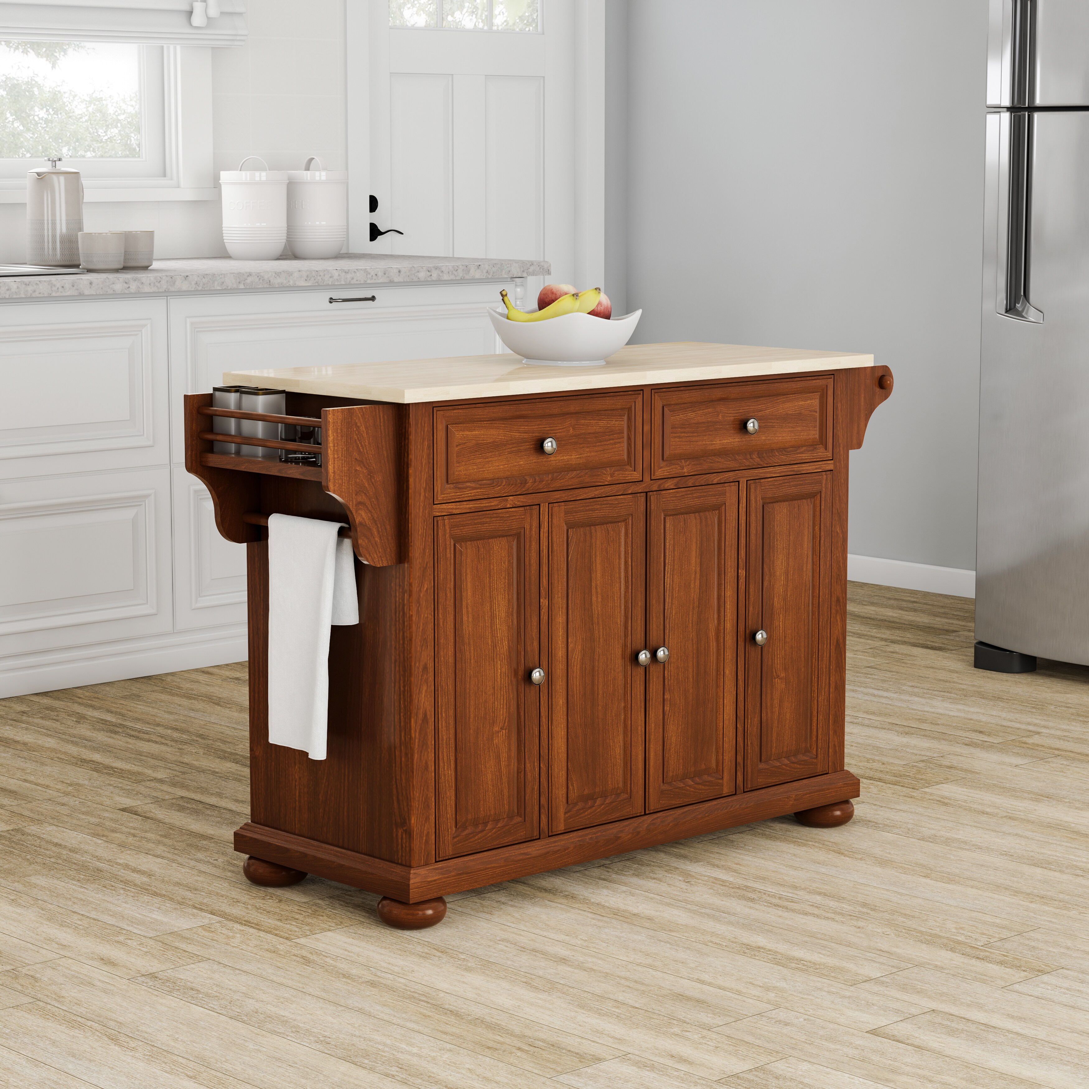 Shop Copper Grove Kanha Natural Wood Top Kitchen Island In Classic