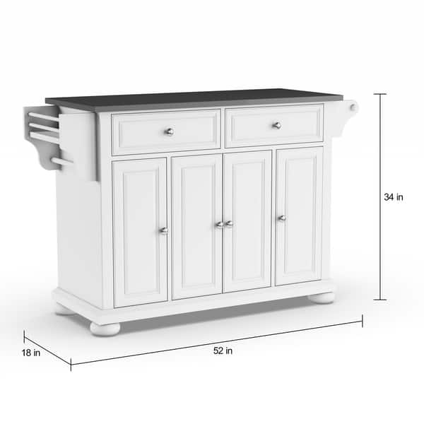 Crosley Alexandria Stainless Steel Top Full Size Kitchen Island/Cart ...