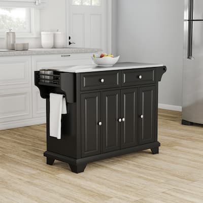 Crosley Lafayette Stainless Steel Top Full Size Kitchen Island/Cart - 18"d x 51.5"w x 36"h