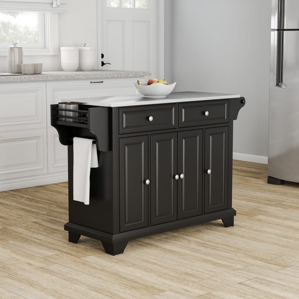 Crosley Lafayette Stainless Steel Top Full Size Kitchen Island/Cart - 18"d x 51.5"w x 36"h