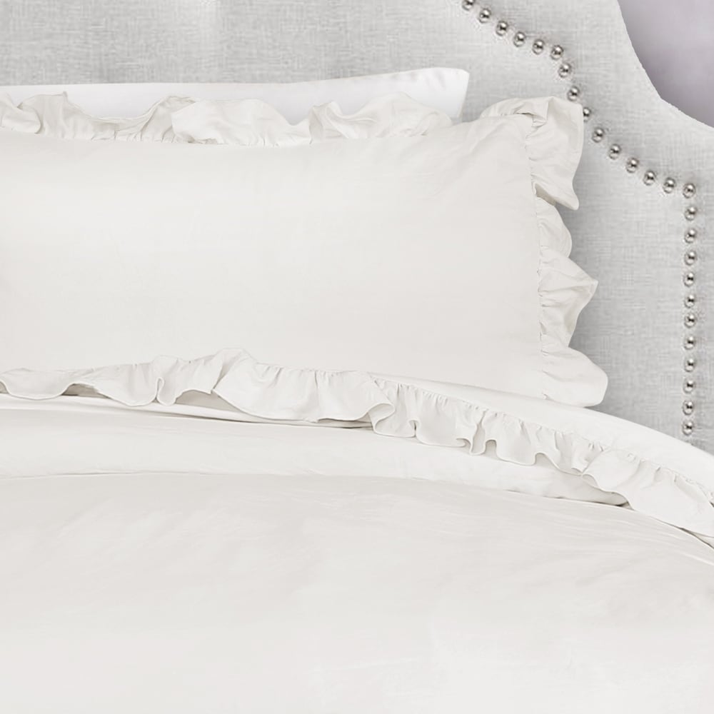 Reyna Ruffle Sheet Set White 6Pc Queen – Rustic Tuesday