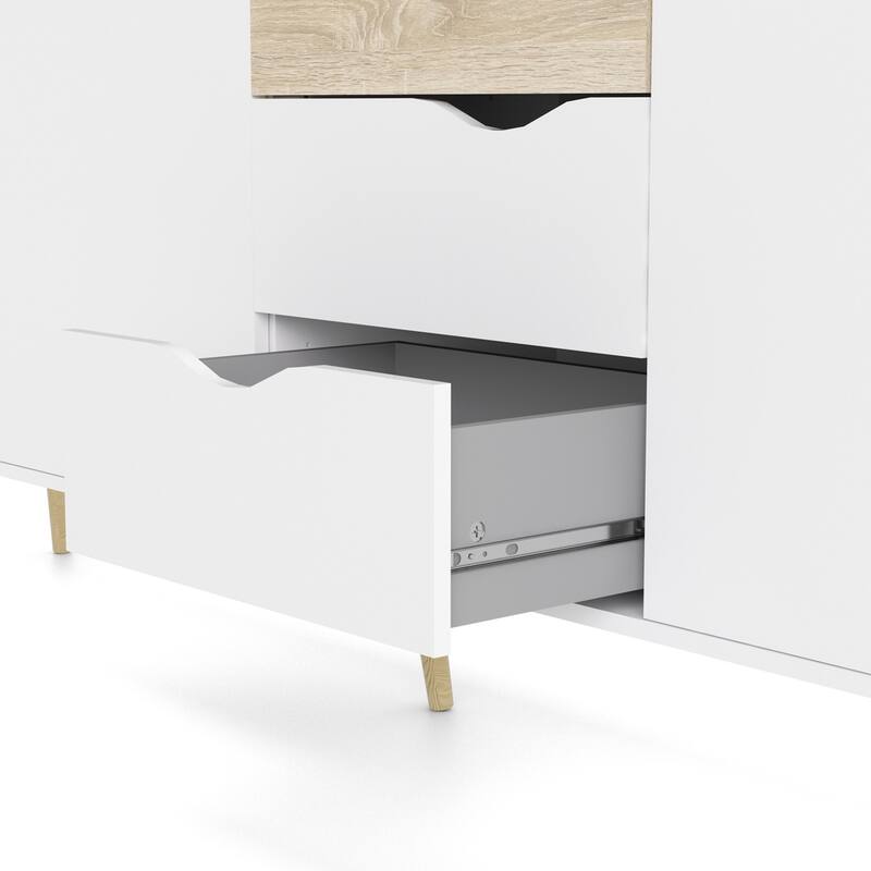 Carson Carrington Kristiansund White and Oak 3-drawer 3-door Sideboard