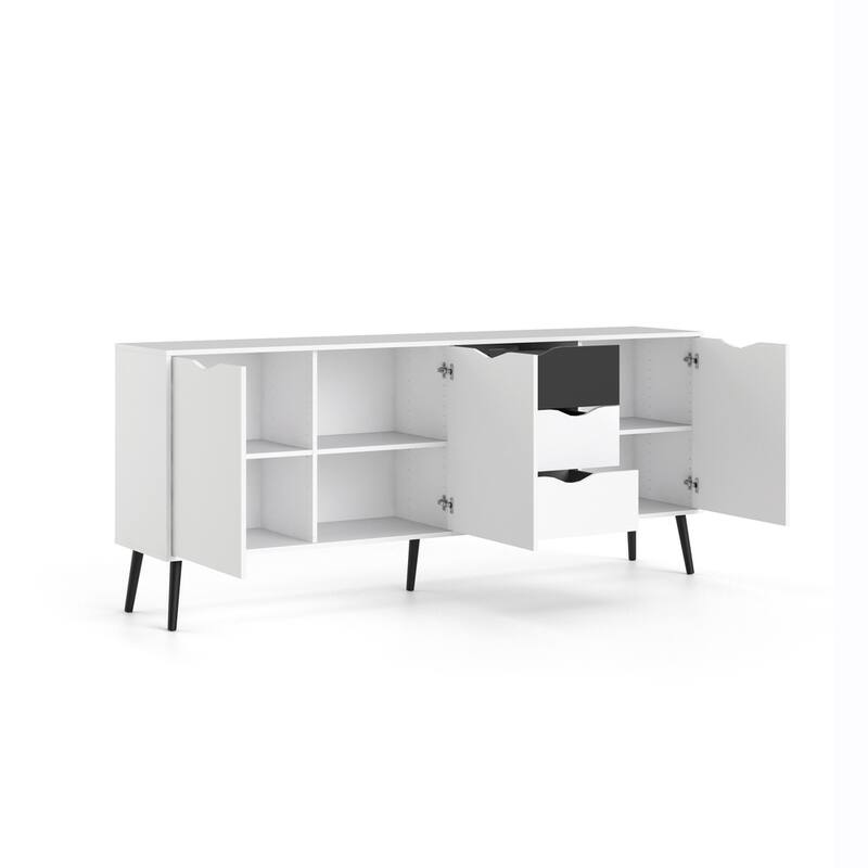 Carson Carrington Kristiansund White and Oak 3-drawer 3-door Sideboard