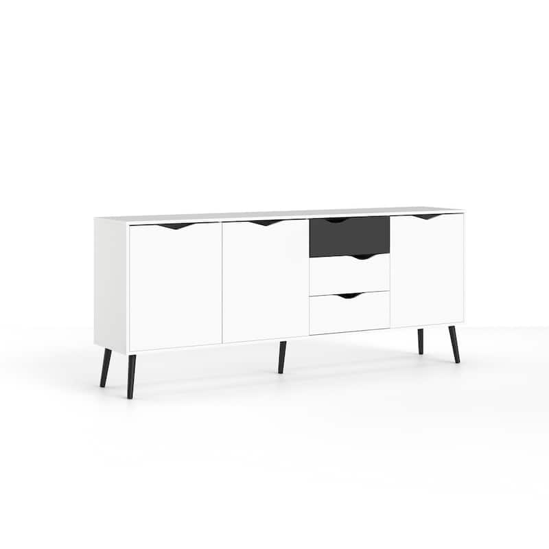 Carson Carrington Kristiansund White and Oak 3-drawer 3-door Sideboard