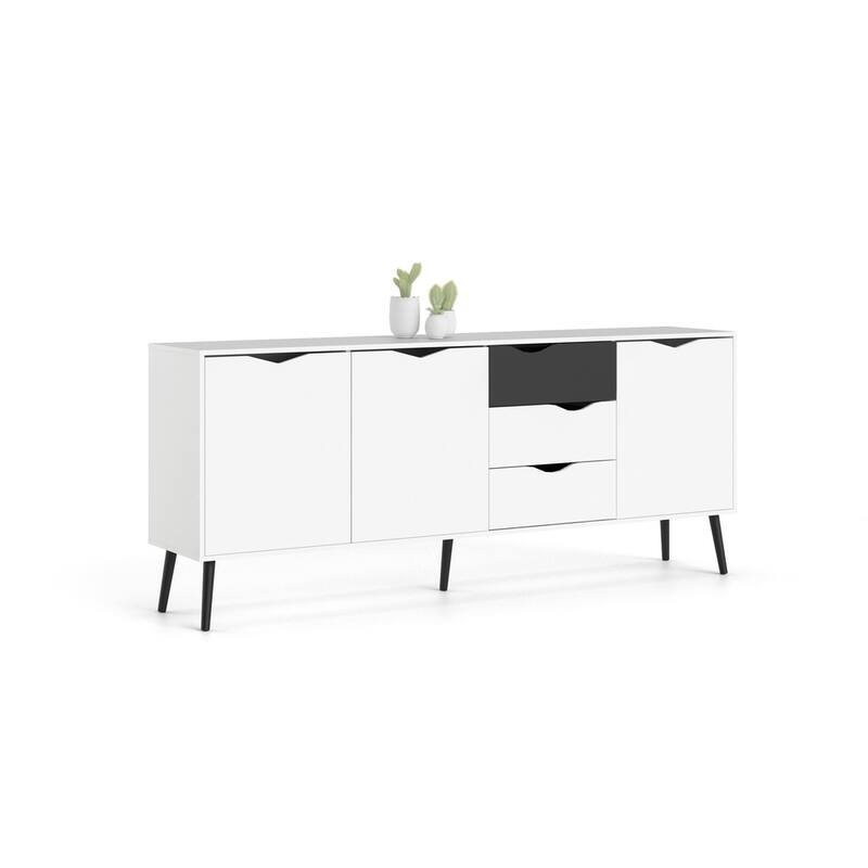 Carson Carrington Kristiansund White and Oak 3-drawer 3-door Sideboard