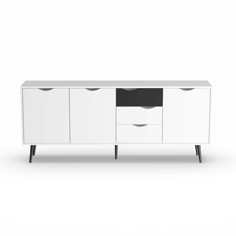 Carson Carrington Kristiansund White and Oak 3-drawer 3-door Sideboard