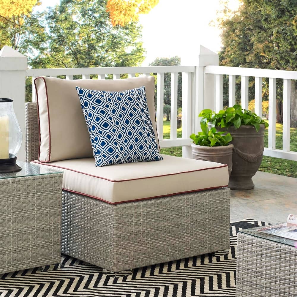 Havenside Home Bocabec Modern Fabric Outdoor Patio Armless Chair
