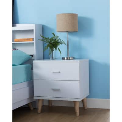 DH BASIC Scandinavian White 2-drawer Nightstand by Denhour