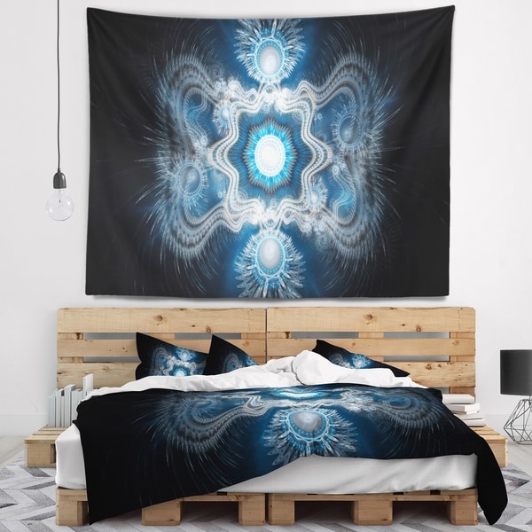 Designart 'Cabalistic Clear Blue Texture' Abstract Wall Tapestry
