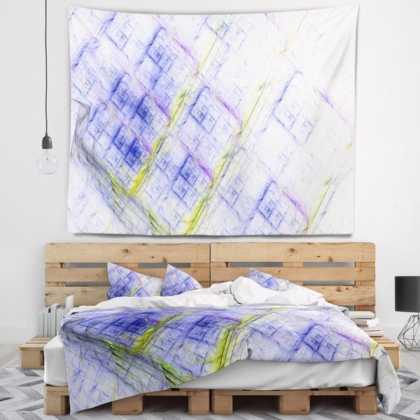 Designart 'Light Blue Fractal Grill' Abstract Wall Tapestry