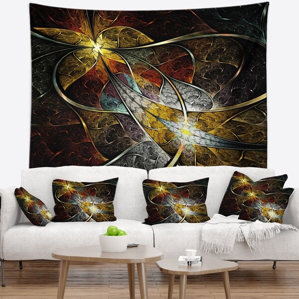 Designart 'Symmetrical Fractal Flower' Floral Wall Tapestry