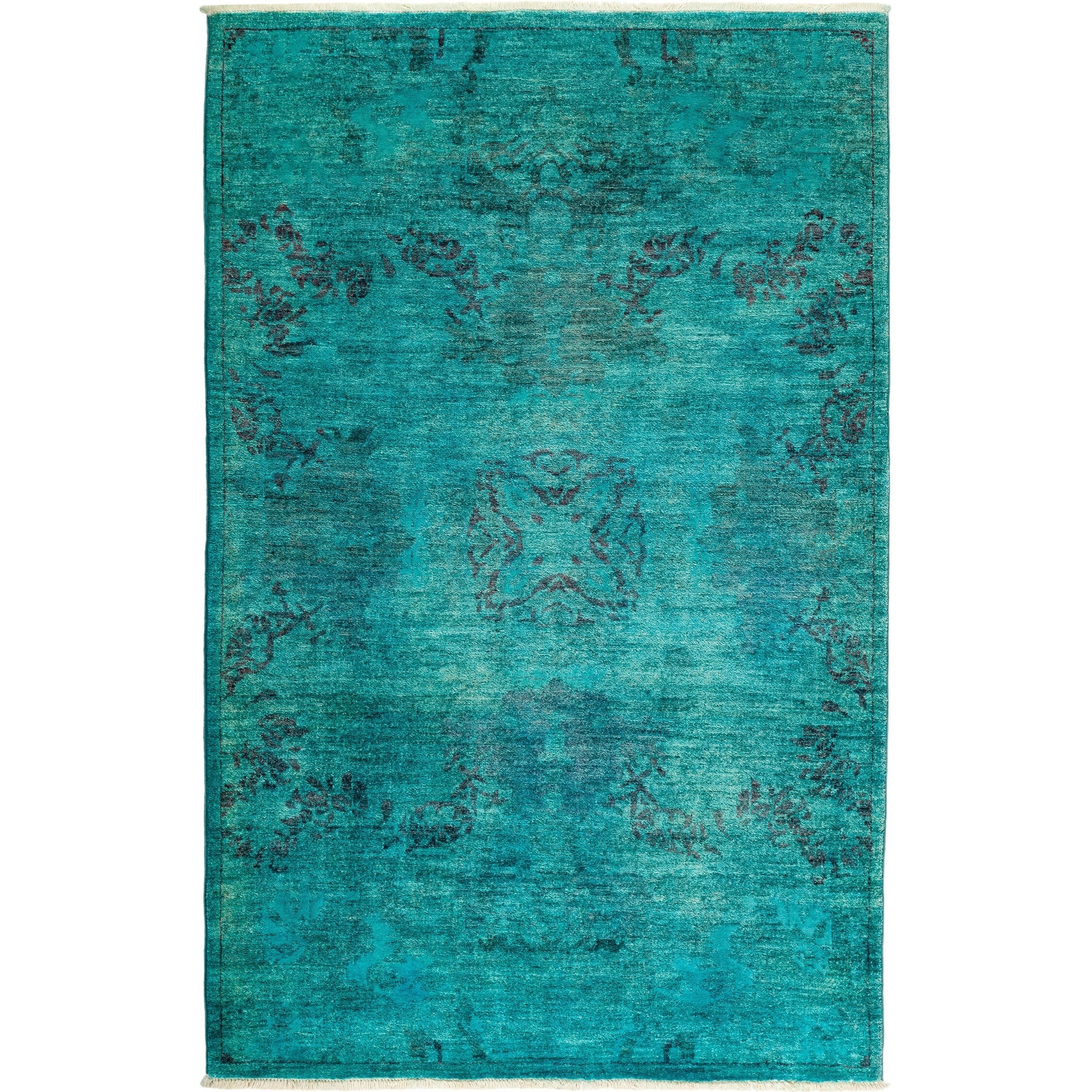 Vibrance Overdyed Blue Area Rug - 4'2" x 6'6"/Surplus