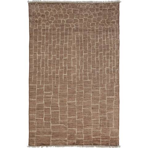 Moroccan Brown Area Rug - 4'10" x 7'7"