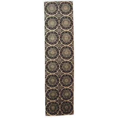 Eclectic Modern Ivory Runner Rug - 2'7" x 10'3" Runner