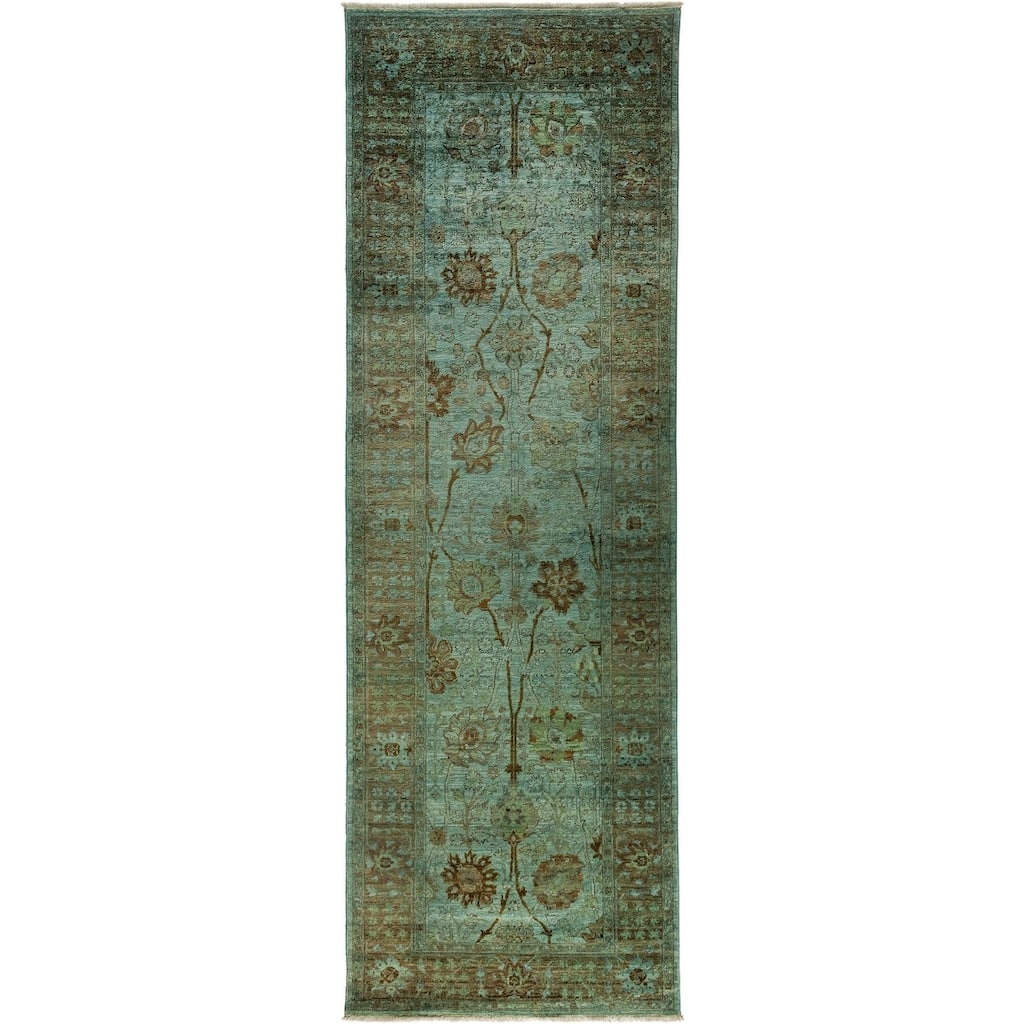 Vibrance Overdyed Green Runner Rug - 4'1" x 11'10" Runner