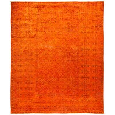 Vibrance Overdyed Orange Area Rug - 8'3" x 9'10"