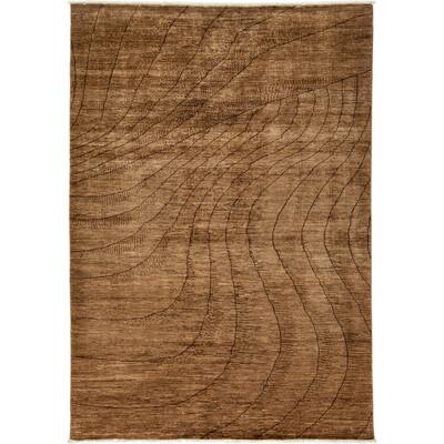 Oriental Serapi, One-of-a-Kind Hand-Knotted Area Rug - Brown, 6' 2" x 8' 9" - 6 x 9