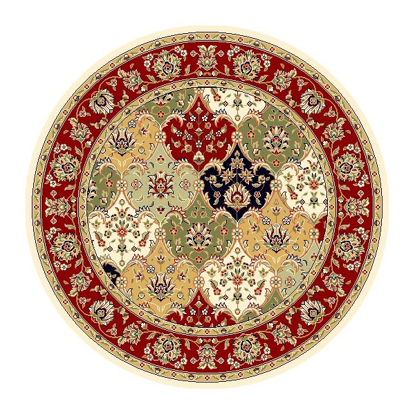 Lyndhurst Collection Multicolor/red Area Rug (8 Round)