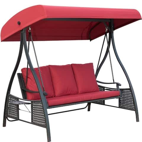 Aluminum Swings Patio Furniture Find Great Outdoor Seating Outdoor Swing Chair Seats 3 Porch Patio Glider With Durable Steel Frame And Padded