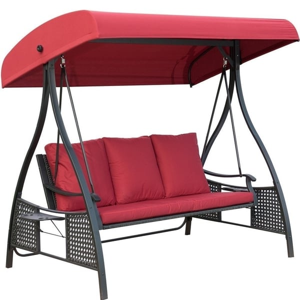 Shop Outdoor Swing Chair Seats 3 Porch Patio Swing Glider With