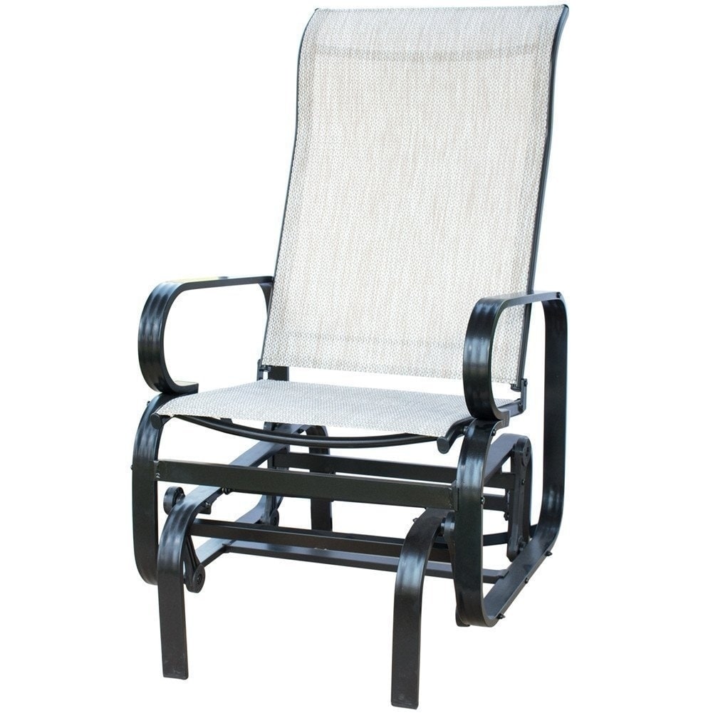 PatioPost Sling Glider Outdoor Patio Chair Textilene Mesh Fabric Tan Bed Bath Beyond 20940860