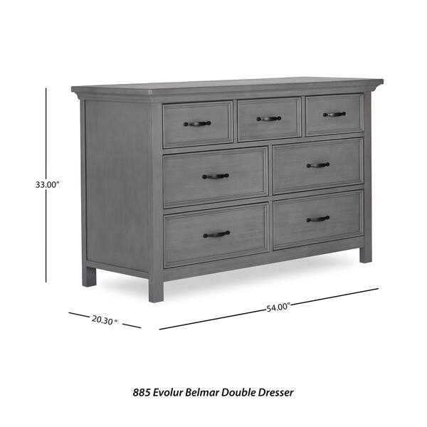 Evolur Belmar Double Dresser, Rustic Grey
