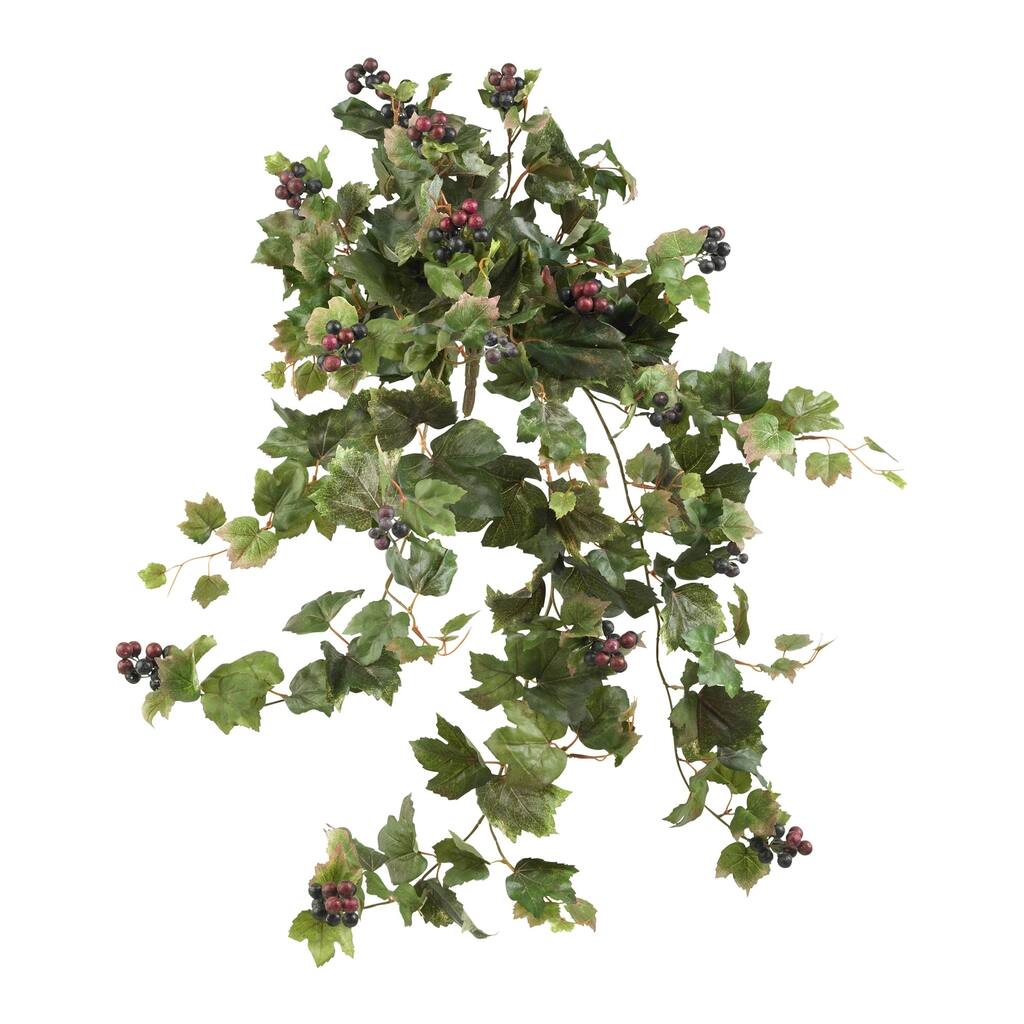 24" Grape Leaf Hanging Artificial Plant (Set of 2) - h: 24 in. w: 8 in. d: 5 in