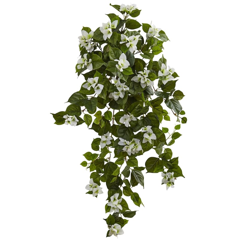 37" Bougainvillea Hanging Artificial Plant (Set of 2) - h: 37 in. w: 22 in. d: 19 in