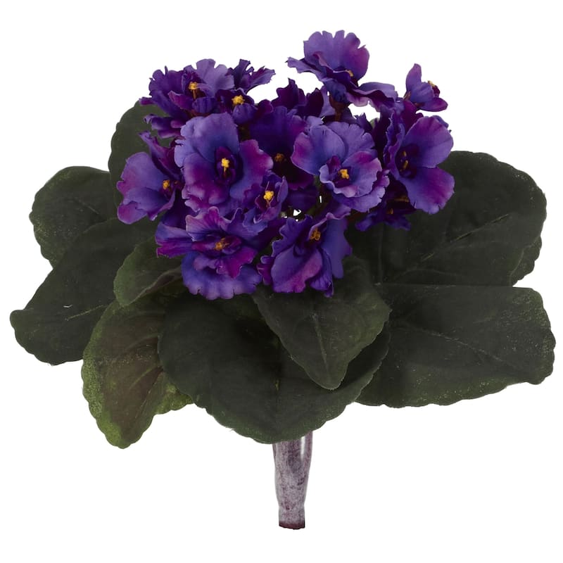 9" African Violet Artificial Plant (Set of 6) - h: 9 in. w: 8 in. d: 8 in