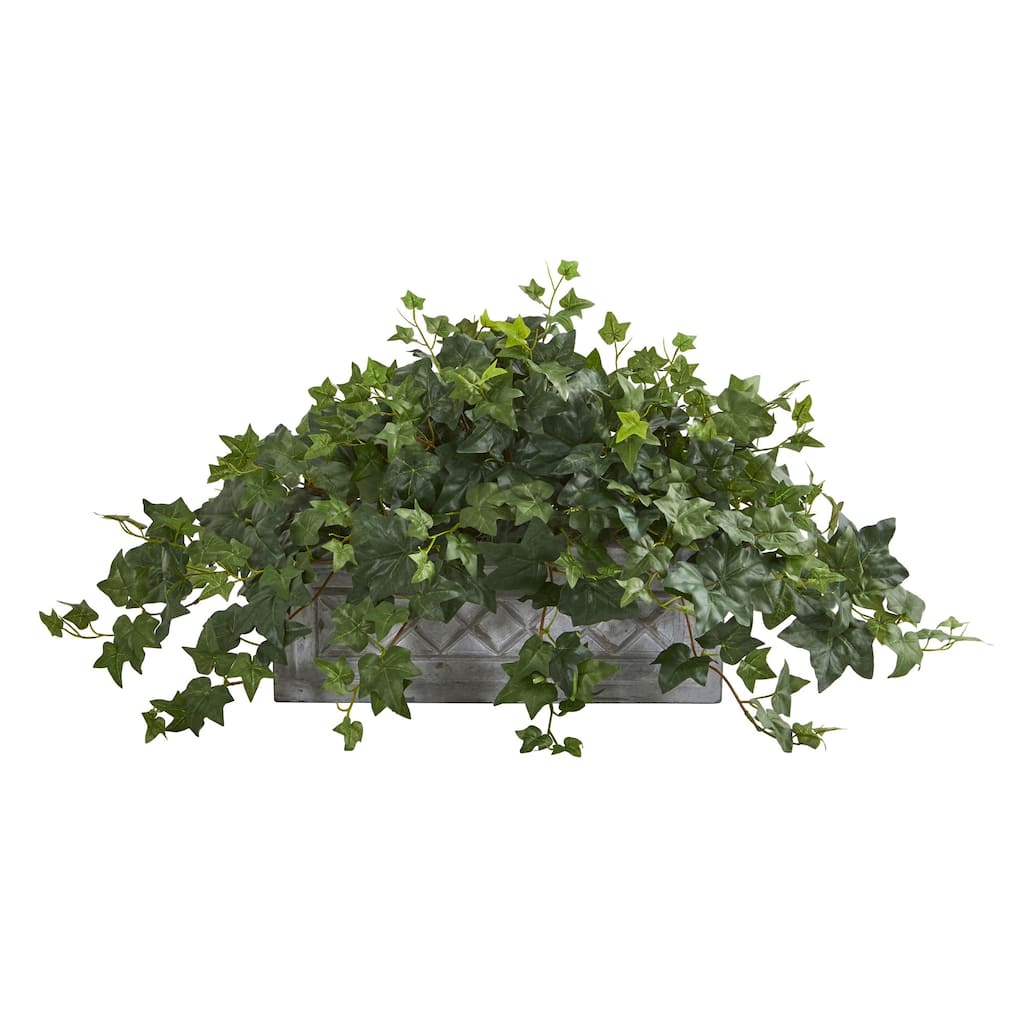 Puff Ivy Artificial Plant in Stone Planter - h: 20 in. w: 40 in. d: 12 in