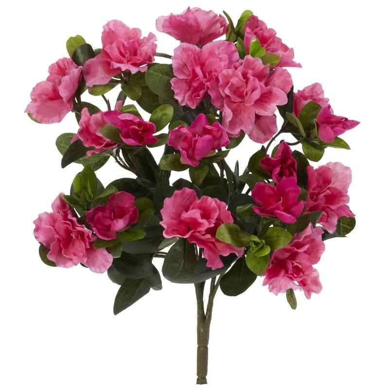 Nearly Natural 13" Azalea Artificial Plant (Set of 4) - h: 13 in. w: 12 in. d: 10 in