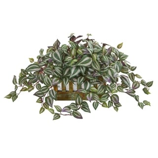 Wandering Jew Artificial Plant in Decorative Planter - h: 13 in. w: 27 ...