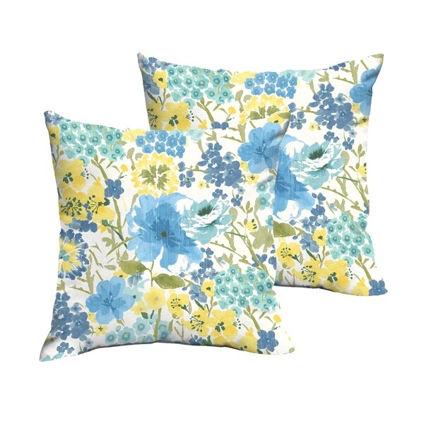 Shop Humble + Haute Indoor/ Outdoor Blue/ Yellow Floral ...