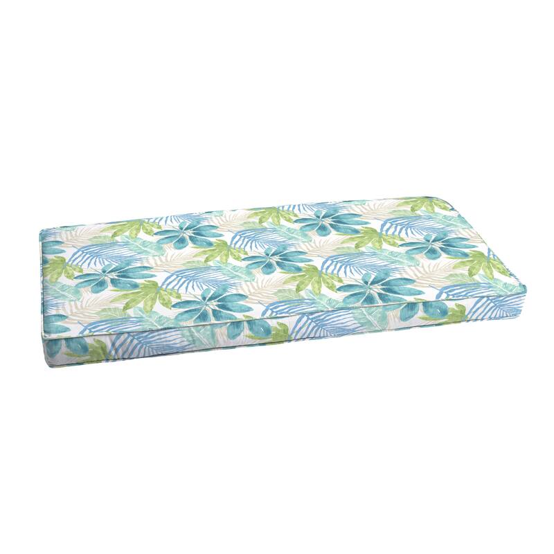 Sorra Home Indoor/ Outdoor Blue Multi Floral Bench Cushion 55" to 60"