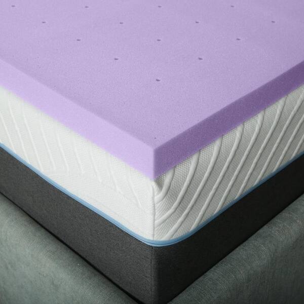 Shop Short Queen Size Mattress Topper 2 Inch Lavender Memory Foam