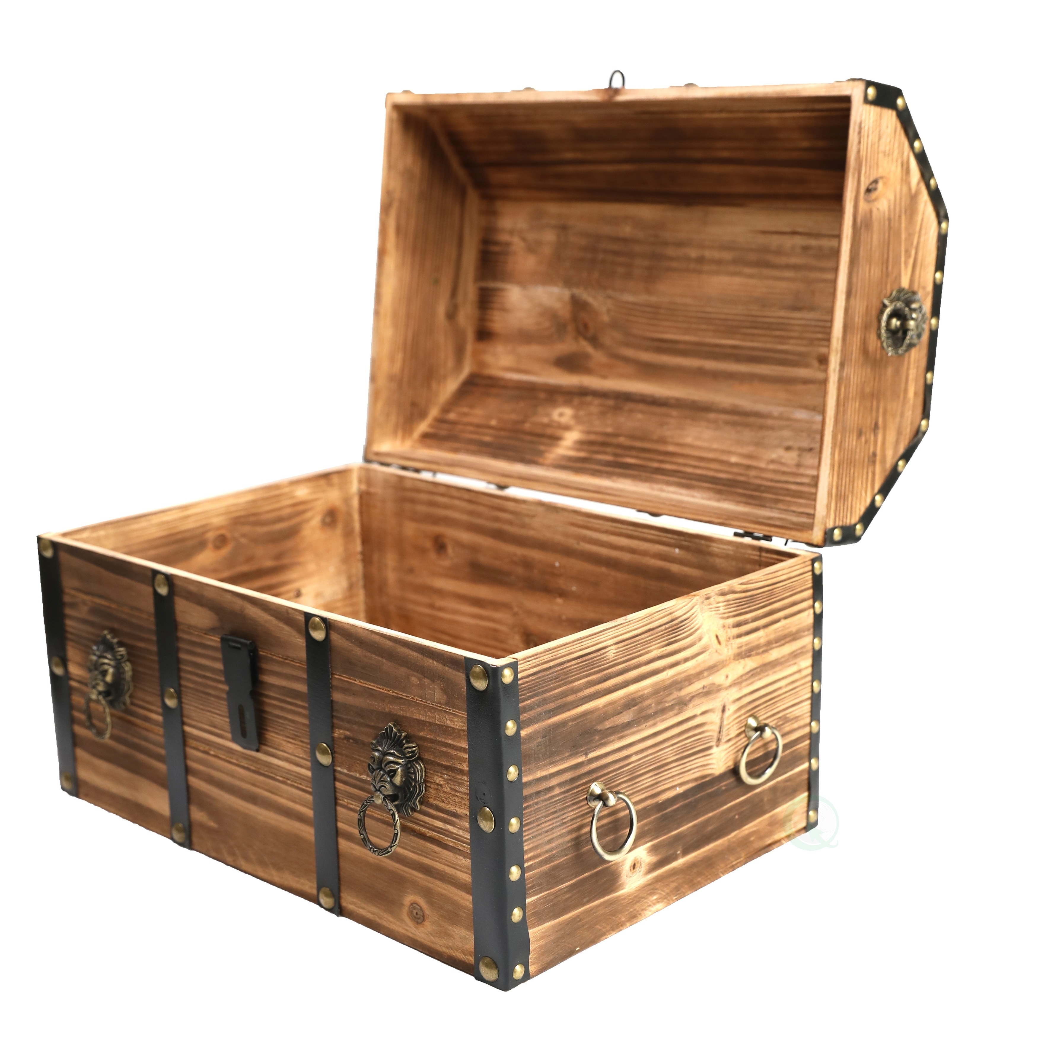 wooden chest with lock