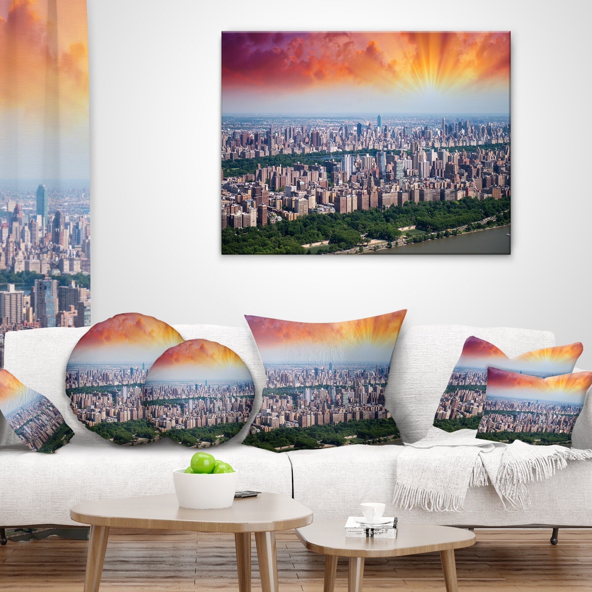 Designart 'New York Beautiful Manhattan Skyline' Cityscape