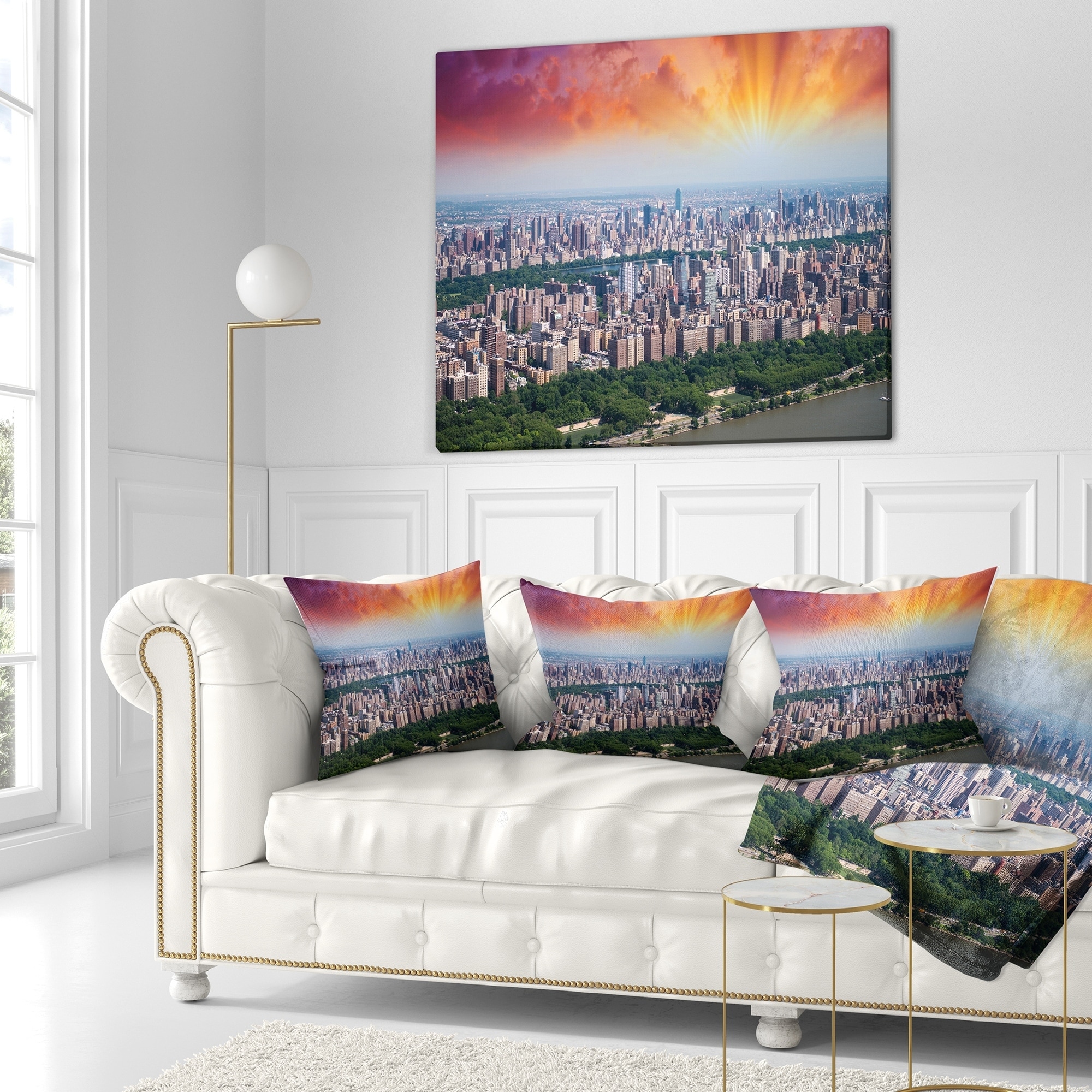 Designart 'New York Beautiful Manhattan Skyline' Cityscape