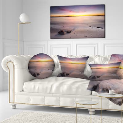 Designart 'Beautiful Natural Sea during Sunrise' Seashore Throw Pillow