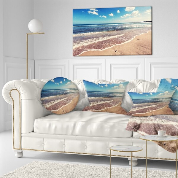 Designart 'Tropical Beach Island in Gili' Seashore Throw Pillow