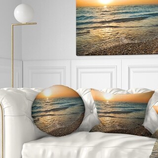 Designart 'Gloomy Atlantic Beach Portugal' Seascape Throw Pillow - Bed ...