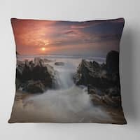 Designart Flowing Waves At Cable Shallow Coast Seashore Throw Pillow On Sale Overstock 20943994