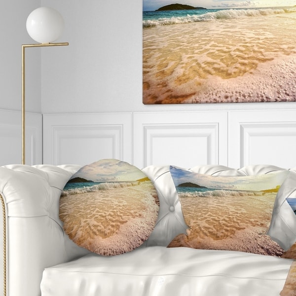 Designart 'Vintage Style Beach at Similan Park' Seashore Throw Pillow