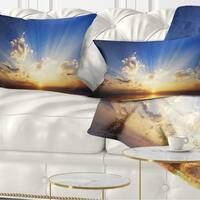 Designart Pink Sky Over Dark Beach At Sunset Seashore Throw Pillow On Sale Overstock 20943721