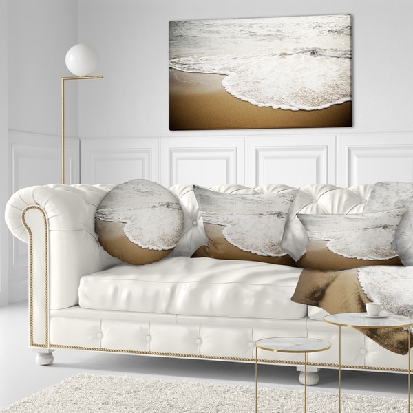 Designart 'Close up Waves in Mediterranean Sea' Seashore Throw Pillow