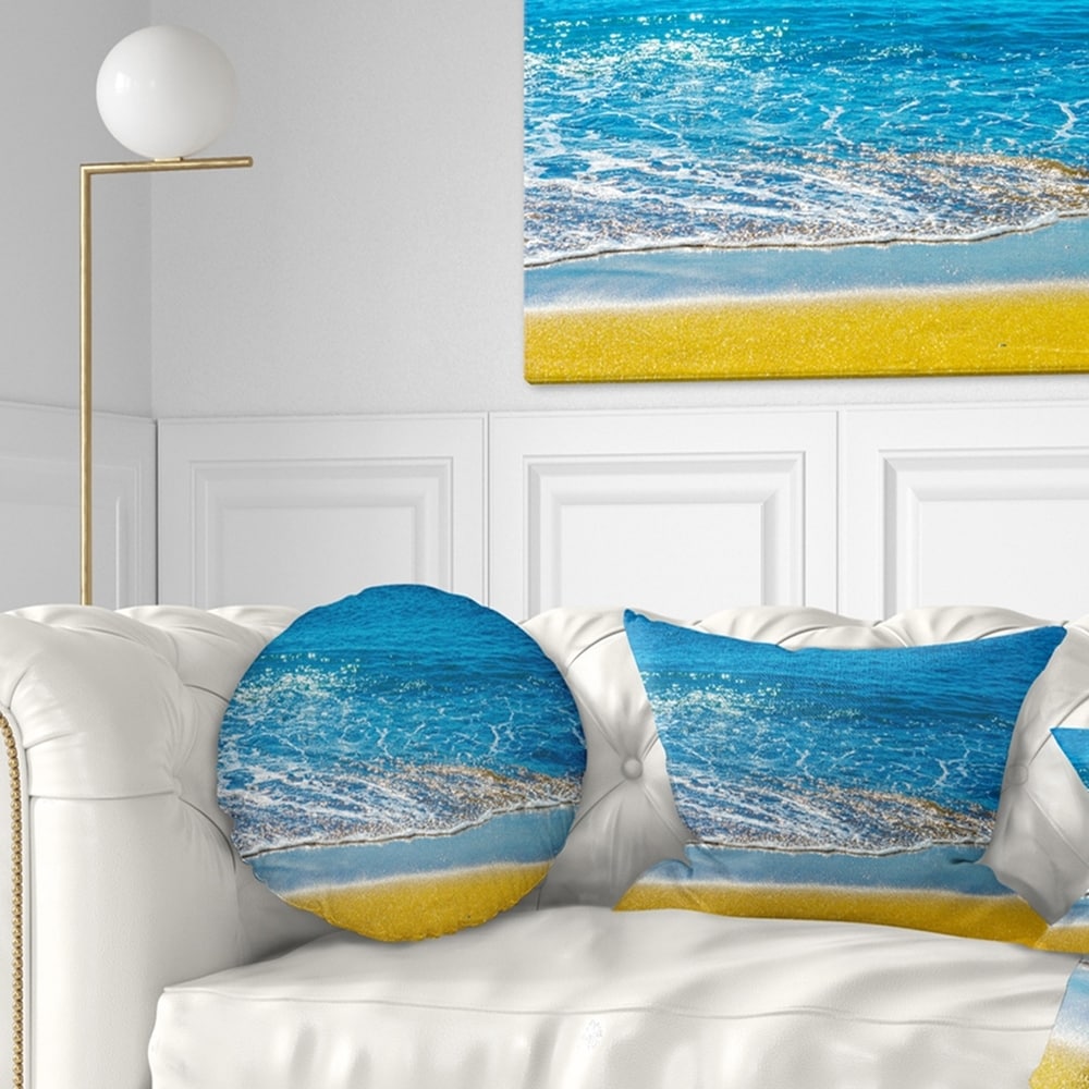 E by design Surf Sand /& Sea Floral Print Pillow