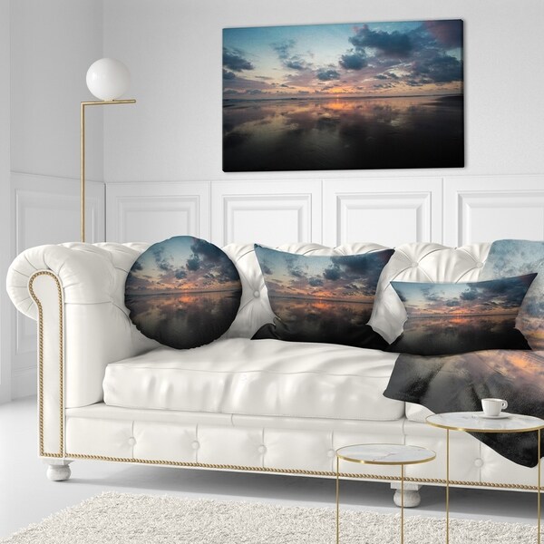 Designart 'Matapalo in Costa Rica Beach Sunset' Seascape Throw Pillow