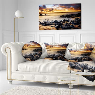 Designart 'Beautiful Sunset at Philip Island' Landscape Printed Throw Pillow